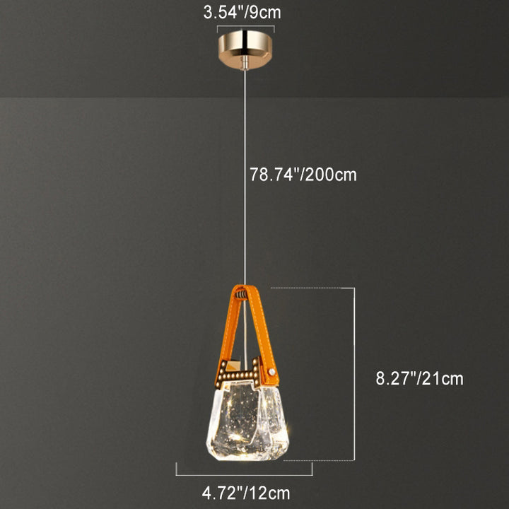 Forme de sac créatif contemporain Trapèze Matériel en aluminium Lustre LED en acrylique pour chambre 