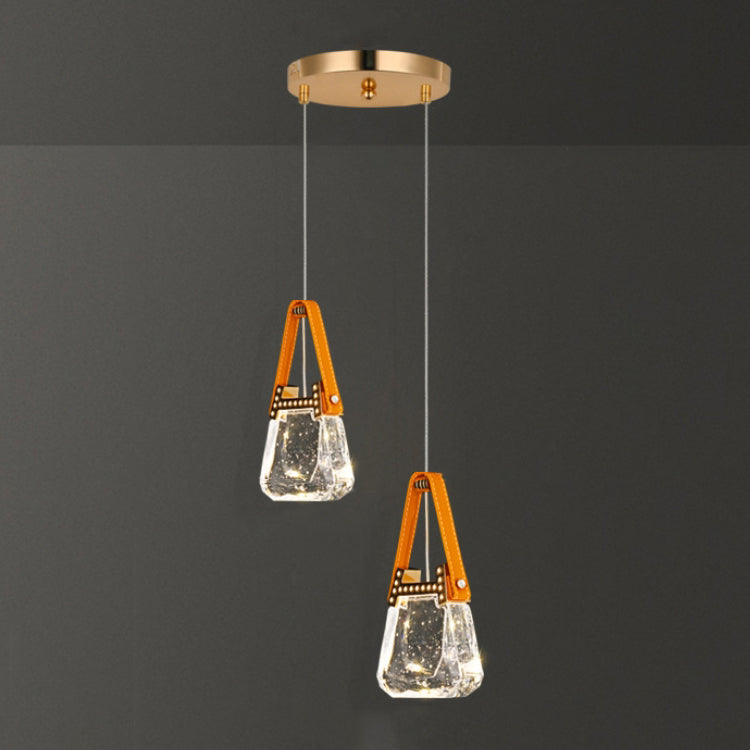 Forme de sac créatif contemporain Trapèze Matériel en aluminium Lustre LED en acrylique pour chambre 