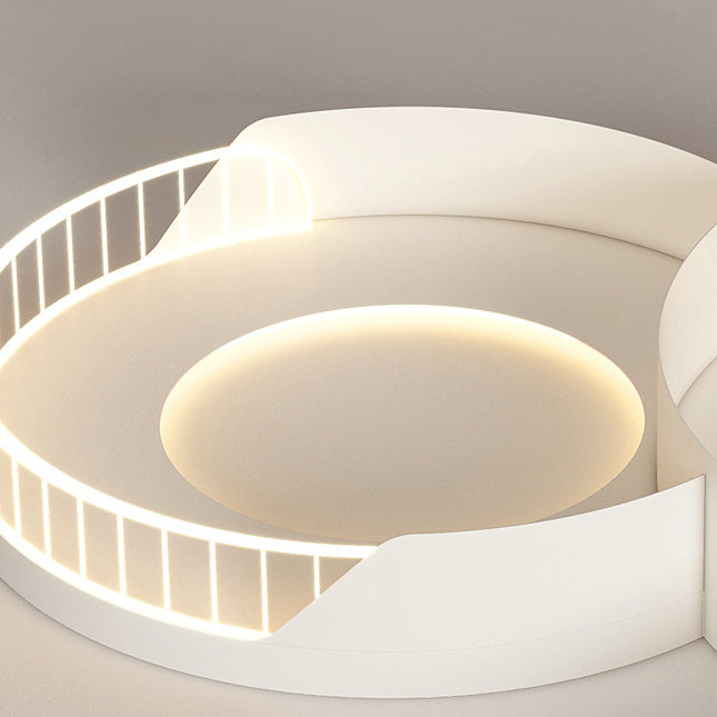 Luz de techo LED de montaje empotrado de hierro acrílico en forma de mango escandinavo contemporáneo redondo cuadrado para sala de estar 