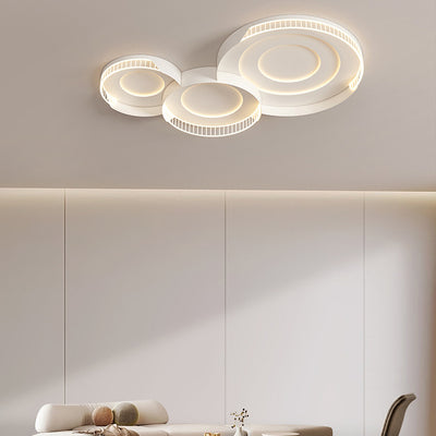 Luz de techo LED de montaje empotrado de hierro acrílico en forma de mango escandinavo contemporáneo redondo cuadrado para sala de estar 