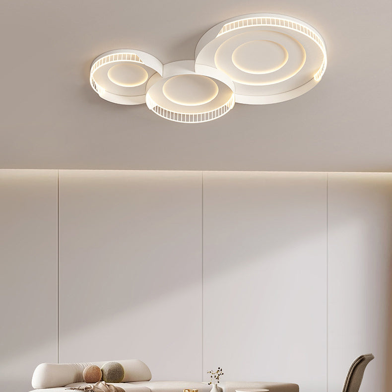 Luz de techo LED de montaje empotrado de hierro acrílico en forma de mango escandinavo contemporáneo redondo cuadrado para sala de estar 