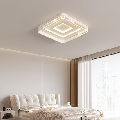 Luz de techo LED de montaje empotrado de hierro acrílico en forma de mango escandinavo contemporáneo redondo cuadrado para sala de estar 
