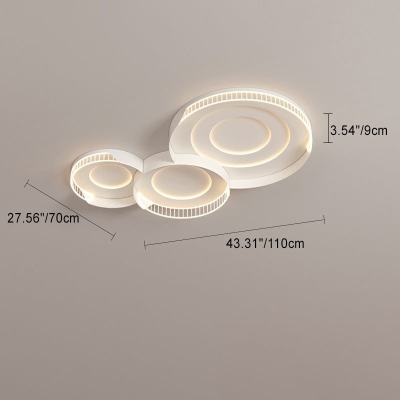 Luz de techo LED de montaje empotrado de hierro acrílico en forma de mango escandinavo contemporáneo redondo cuadrado para sala de estar 