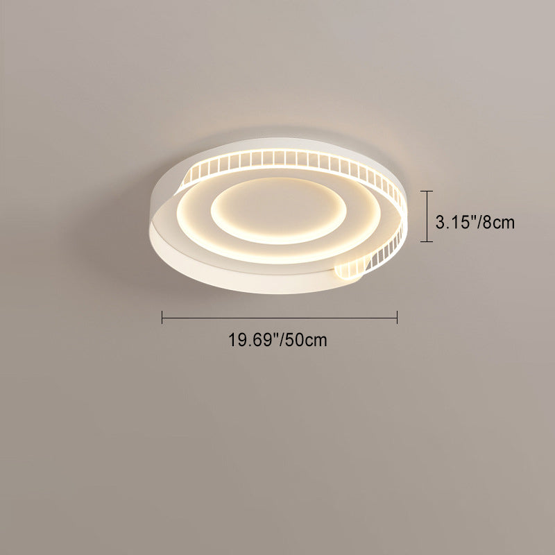 Luz de techo LED de montaje empotrado de hierro acrílico en forma de mango escandinavo contemporáneo redondo cuadrado para sala de estar 