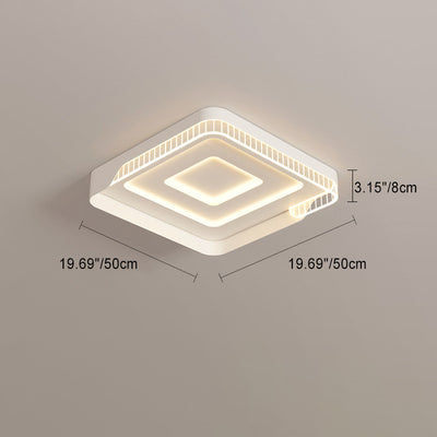 Luz de techo LED de montaje empotrado de hierro acrílico en forma de mango escandinavo contemporáneo redondo cuadrado para sala de estar 