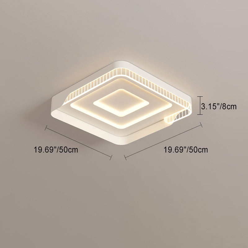 Luz de techo LED de montaje empotrado de hierro acrílico en forma de mango escandinavo contemporáneo redondo cuadrado para sala de estar 