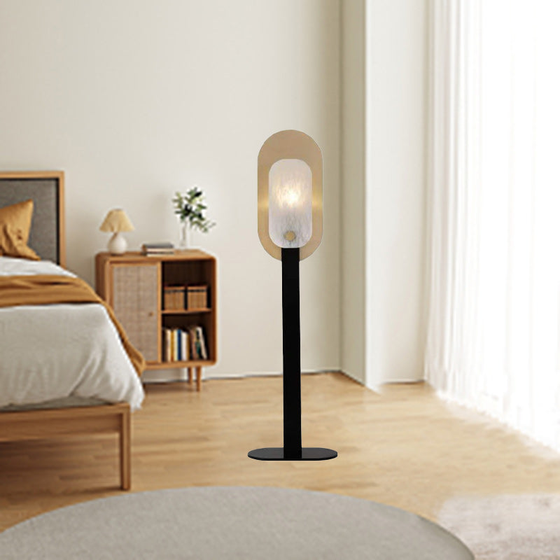 Zeitgenössische skandinavische runde ovale Eisen-Marmor-Stehlampe mit 1 Licht für das Wohnzimmer 