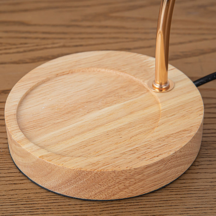 Moderne Art Deco Blumenform Runde Eisen Glas Holz Marmor 1-Licht Schmelzende Wachs Tischlampe Für Schlafzimmer 