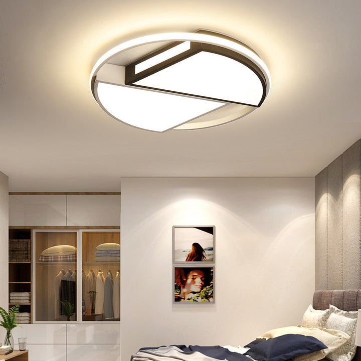 Plafonnier LED en acrylique et fer avec dôme rond minimaliste moderne pour chambre à coucher 