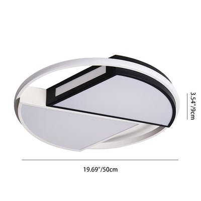 Luz de techo LED empotrada de hierro acrílico con cúpula redonda sectorial minimalista moderna para dormitorio 