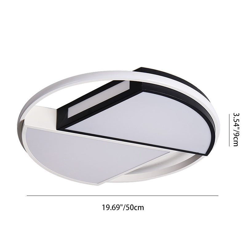 Luz de techo LED empotrada de hierro acrílico con cúpula redonda sectorial minimalista moderna para dormitorio 
