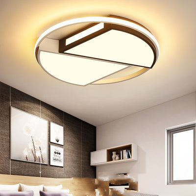 Luz de techo LED empotrada de hierro acrílico con cúpula redonda sectorial minimalista moderna para dormitorio 