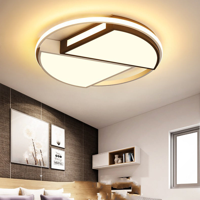 Luz de techo LED empotrada de hierro acrílico con cúpula redonda sectorial minimalista moderna para dormitorio 