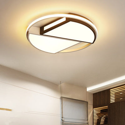 Luz de techo LED empotrada de hierro acrílico con cúpula redonda sectorial minimalista moderna para dormitorio 