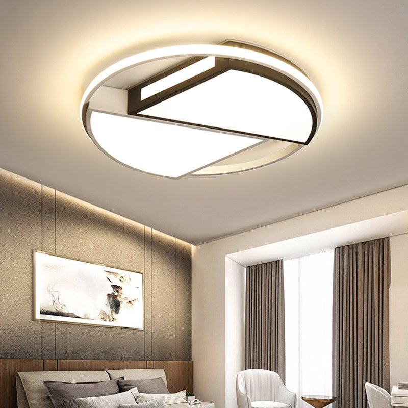 Luz de techo LED empotrada de hierro acrílico con cúpula redonda sectorial minimalista moderna para dormitorio 