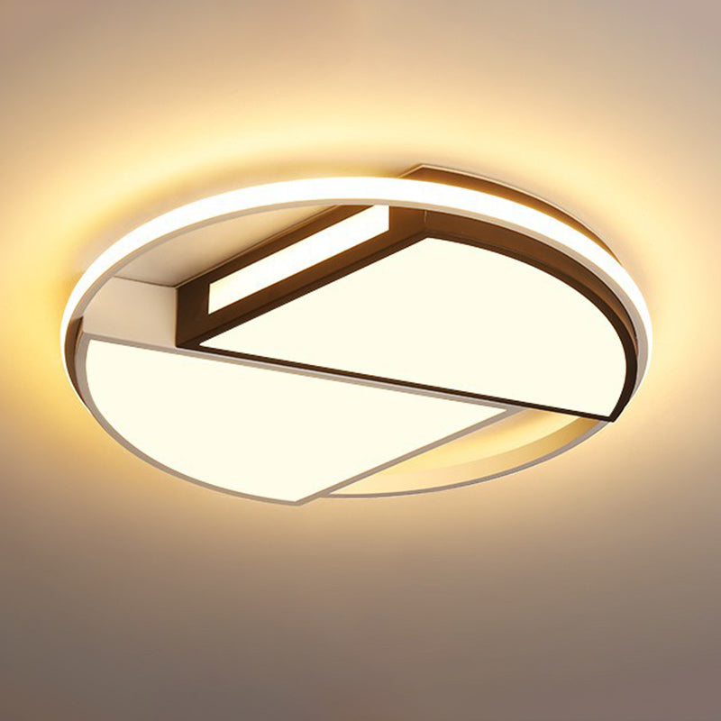 Plafonnier LED en acrylique et fer avec dôme rond minimaliste moderne pour chambre à coucher 
