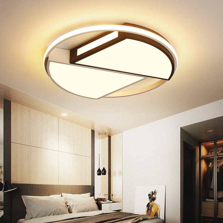 Plafonnier LED en acrylique et fer avec dôme rond minimaliste moderne pour chambre à coucher 