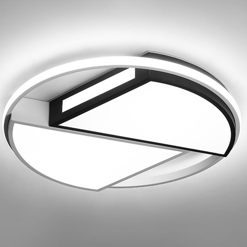Luz de techo LED empotrada de hierro acrílico con cúpula redonda sectorial minimalista moderna para dormitorio 