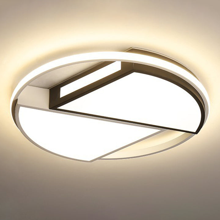 Plafonnier LED en acrylique et fer avec dôme rond minimaliste moderne pour chambre à coucher 