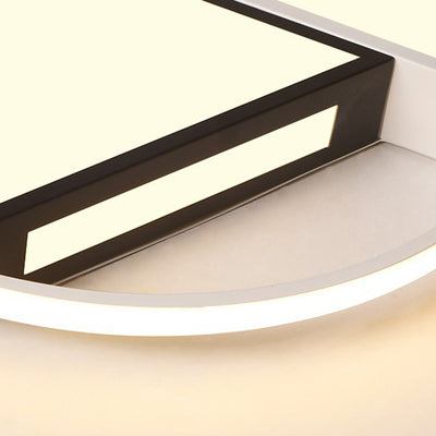 Luz de techo LED empotrada de hierro acrílico con cúpula redonda sectorial minimalista moderna para dormitorio 