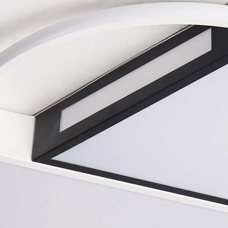Luz de techo LED empotrada de hierro acrílico con cúpula redonda sectorial minimalista moderna para dormitorio 