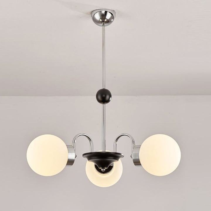 Lustre Contemporain Scandinave à Haricots Magiques Crème Ronde en Fer et Verre 3/5/6/8 Lumières pour Salon 