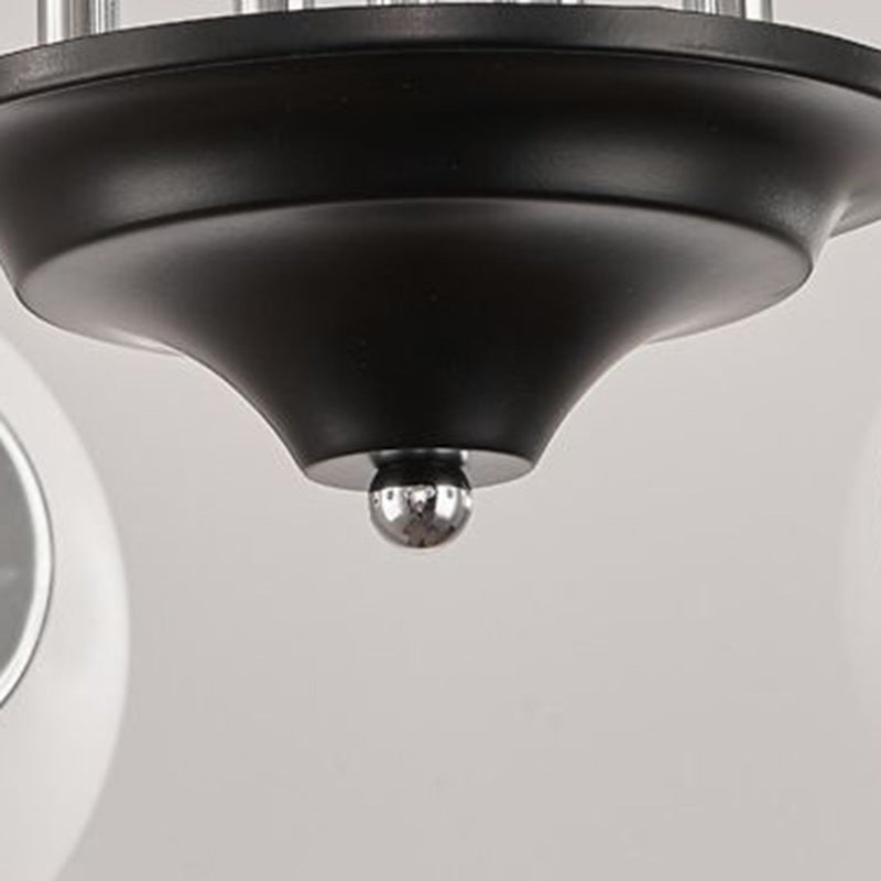 Lustre Contemporain Scandinave à Haricots Magiques Crème Ronde en Fer et Verre 3/5/6/8 Lumières pour Salon 