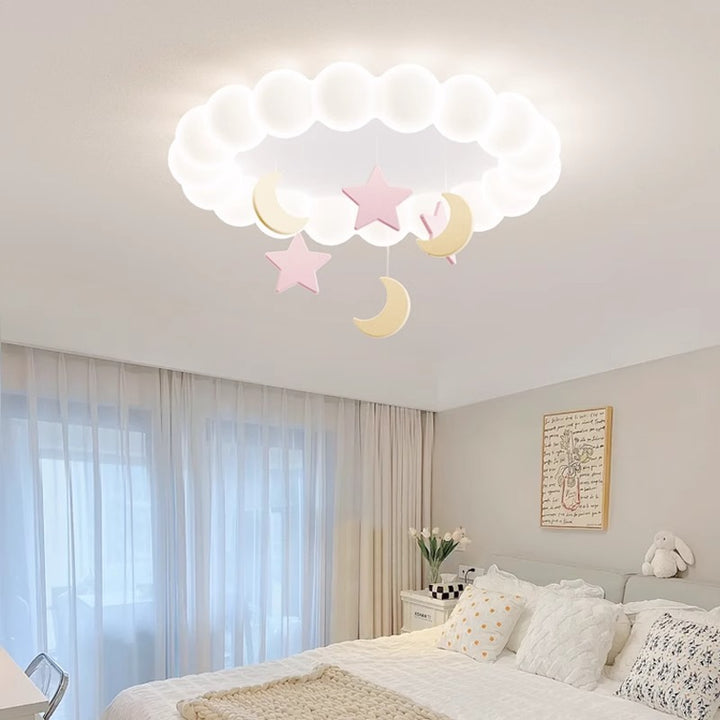 Moderne minimalistische niedliche Blase Stern Mond runde Kuppel Hardware Harz Acryl LED Deckenleuchte für Schlafzimmer 