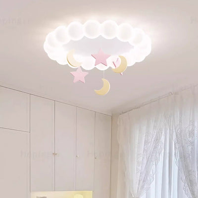 Luz de techo LED de montaje empotrado moderna minimalista linda burbuja estrella luna cúpula redonda de hardware resina acrílica para dormitorio 