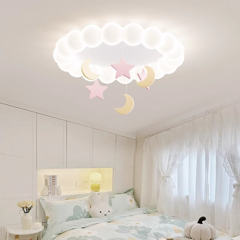 Luz de techo LED de montaje empotrado moderna minimalista linda burbuja estrella luna cúpula redonda de hardware resina acrílica para dormitorio 