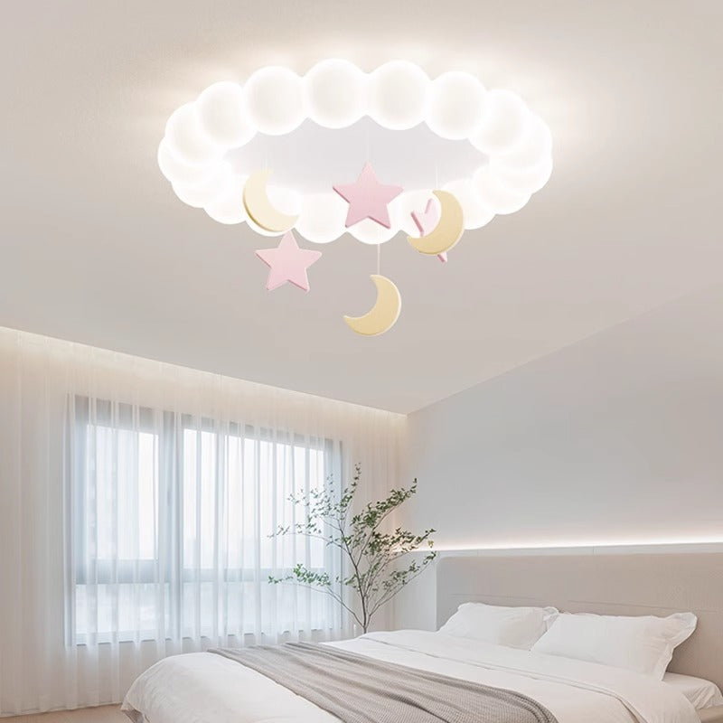 Luz de techo LED de montaje empotrado moderna minimalista linda burbuja estrella luna cúpula redonda de hardware resina acrílica para dormitorio 