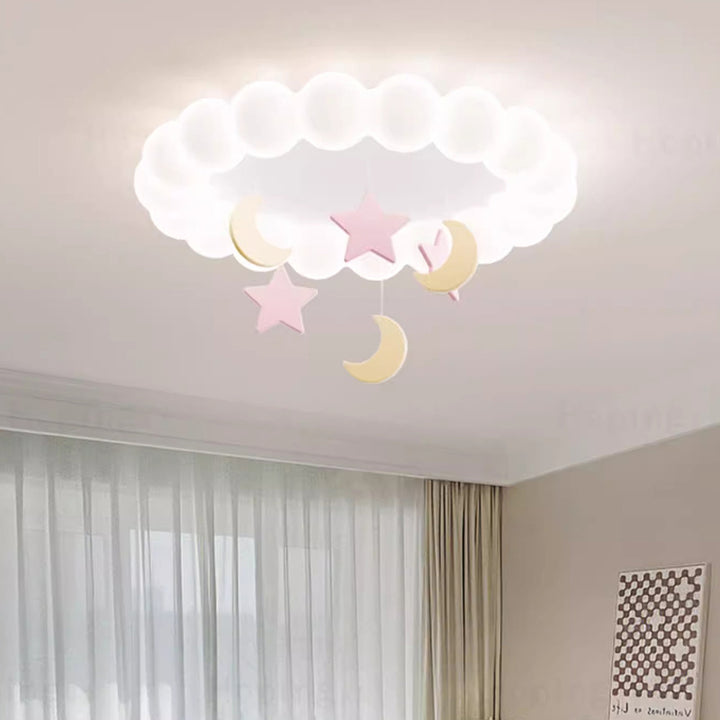 Moderne minimalistische niedliche Blase Stern Mond runde Kuppel Hardware Harz Acryl LED Deckenleuchte für Schlafzimmer 