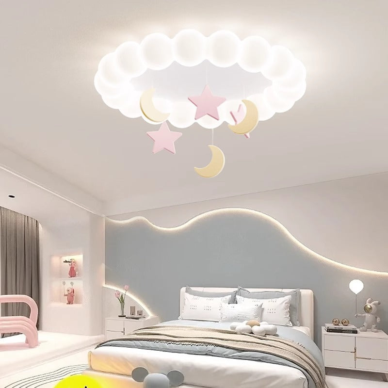 Moderne minimalistische niedliche Blase Stern Mond runde Kuppel Hardware Harz Acryl LED Deckenleuchte für Schlafzimmer 