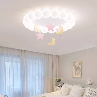 Luz de techo LED de montaje empotrado moderna minimalista linda burbuja estrella luna cúpula redonda de hardware resina acrílica para dormitorio 