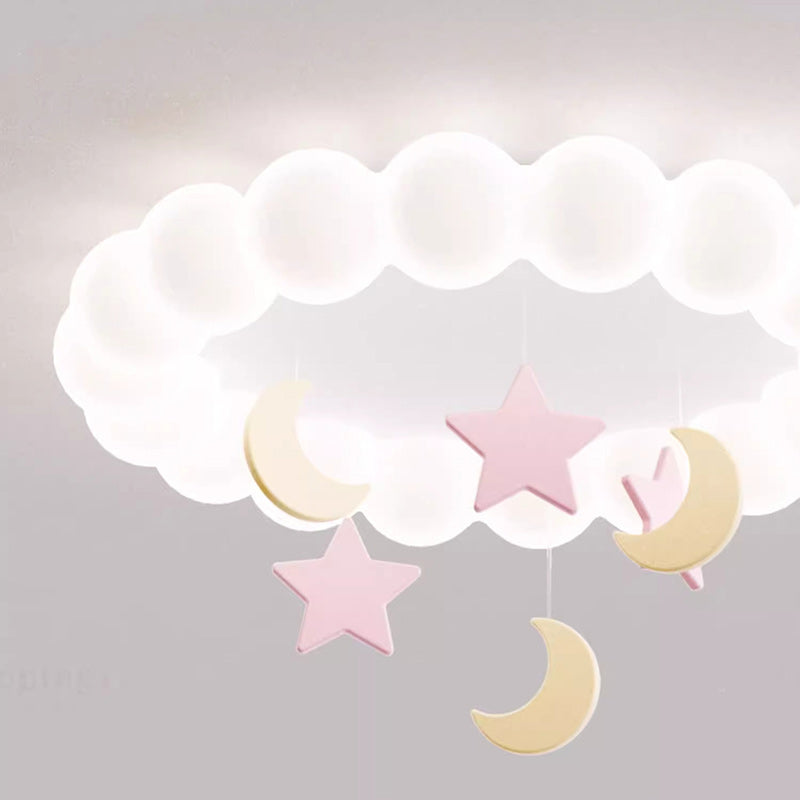 Luz de techo LED de montaje empotrado moderna minimalista linda burbuja estrella luna cúpula redonda de hardware resina acrílica para dormitorio 