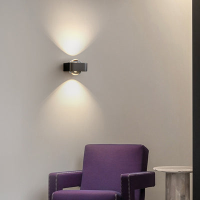Lámpara de pared contemporánea escandinava de hierro acrílico LED de rectángulo redondo para dormitorio 