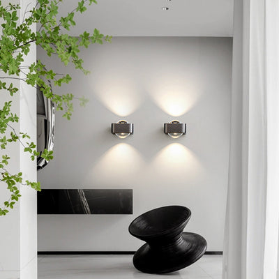 Lámpara de pared contemporánea escandinava de hierro acrílico LED de rectángulo redondo para dormitorio 