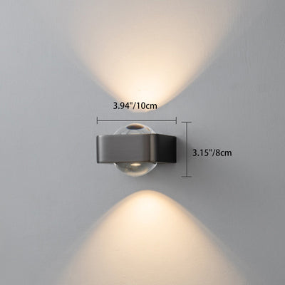 Lámpara de pared contemporánea escandinava de hierro acrílico LED de rectángulo redondo para dormitorio 