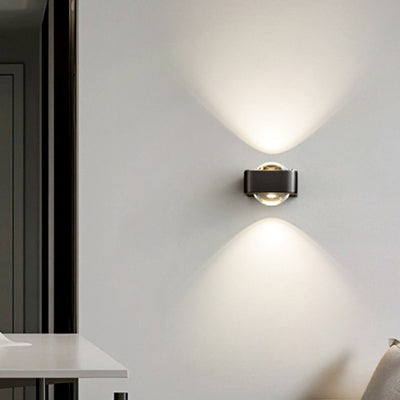 Lámpara de pared contemporánea escandinava de hierro acrílico LED de rectángulo redondo para dormitorio 