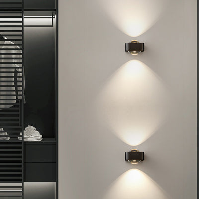 Lámpara de pared contemporánea escandinava de hierro acrílico LED de rectángulo redondo para dormitorio 