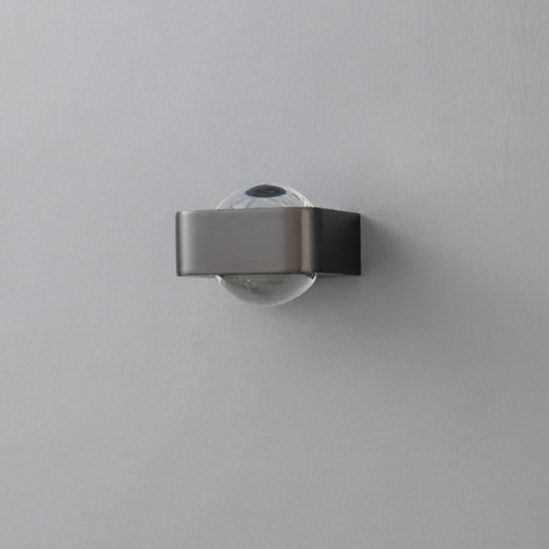 Lámpara de pared contemporánea escandinava de hierro acrílico LED de rectángulo redondo para dormitorio 