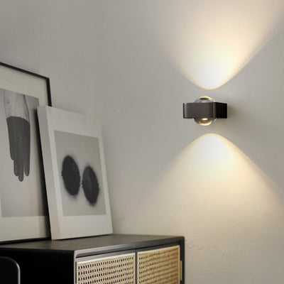Lámpara de pared contemporánea escandinava de hierro acrílico LED de rectángulo redondo para dormitorio 