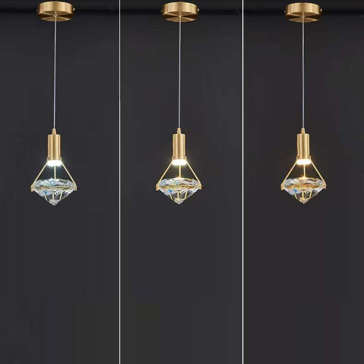 Lustre à LED en cristal de fer en forme de cône cylindrique de luxe moderne pour chambre 