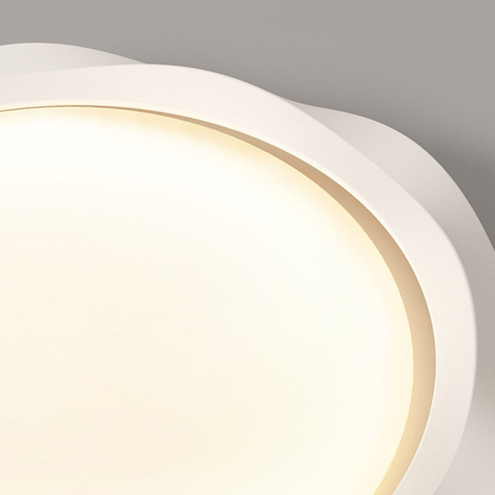 Plafonnier LED rond en fer PE à vague crème scandinave contemporaine pour chambre 
