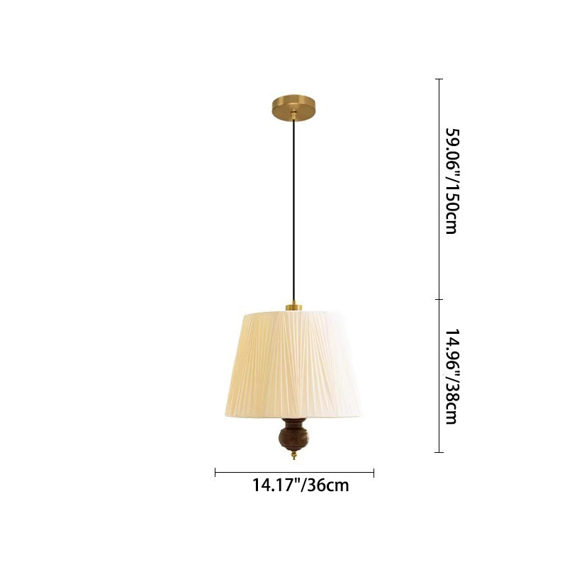 Moderne Mid-Century Falten Rundzylinder Eisen Stoff 1-Licht Pendelleuchte für Schlafzimmer 