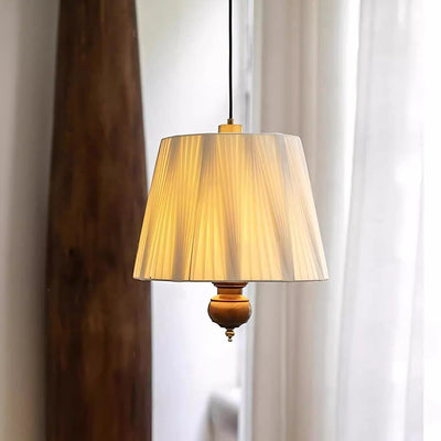 Moderne Mid-Century Falten Rundzylinder Eisen Stoff 1-Licht Pendelleuchte für Schlafzimmer 