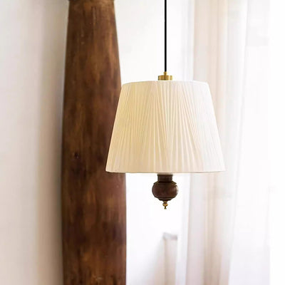 Moderne Mid-Century Falten Rundzylinder Eisen Stoff 1-Licht Pendelleuchte für Schlafzimmer 