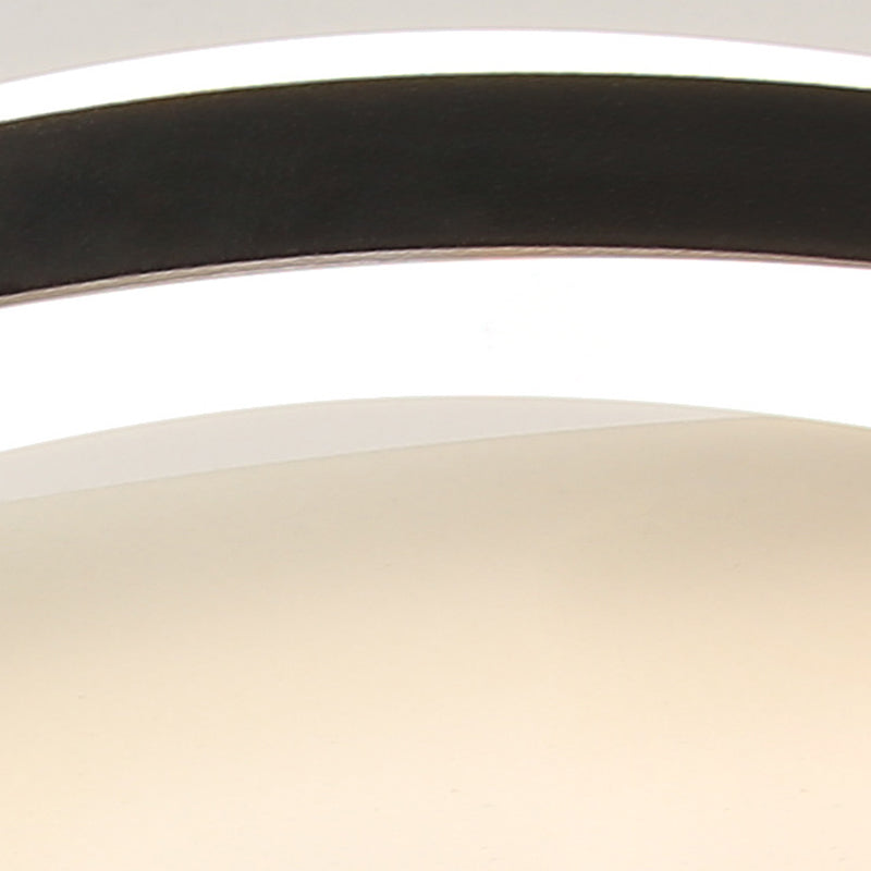 Luz de techo LED montada al ras de aluminio y hierro con ondas redondas nórdicas contemporáneas para dormitorio 
