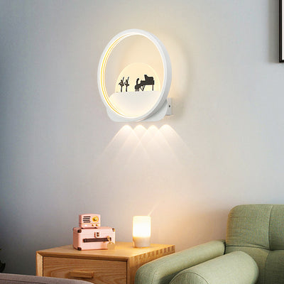 Moderne minimalistische Familien-Strand-Rund-Quadrat-Eisen-Silikon-LED-Wandleuchte für das Schlafzimmer 