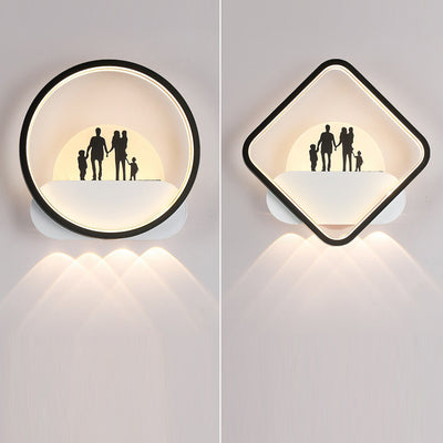 Moderne minimalistische Familien-Strand-Rund-Quadrat-Eisen-Silikon-LED-Wandleuchte für das Schlafzimmer 